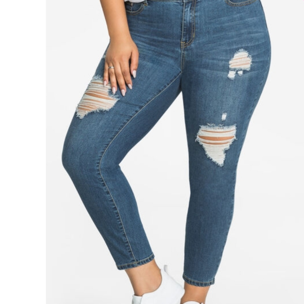 Ashley Stewart Sky High Ankle Jeans Size 32
